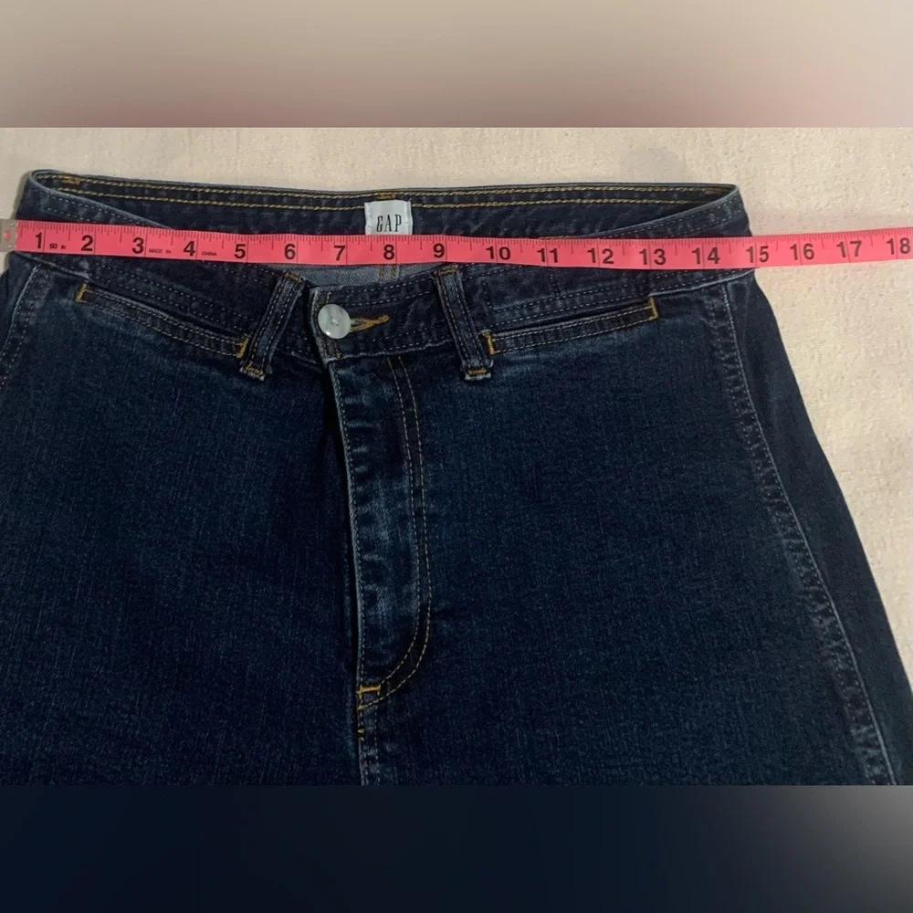 GAP Women High Rise Flare Wide-Leg Crop Jeans in Deep Blue, Sz 10. NWOT - Picture 11 of 12